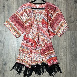 LuLaRoe Monroe Kimono with fringe